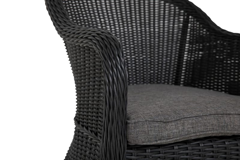 Marcus Caféset med 2 Light Fåtöljer m Dyna - Svart - Utemöbler - Balkong - Balkongmöbler - Balkonggrupp & balkongset