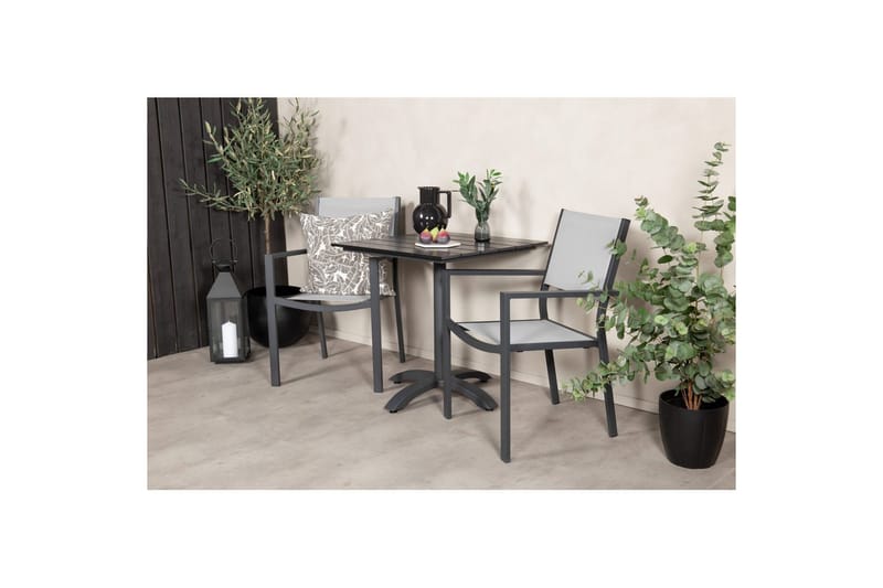 Matgrupp Colorado Cafébord 70x70 cm Svart med 2st Copacabana Stolar - Utemöbler - Balkong - Balkongmöbler - Balkonggrupp & balkongset