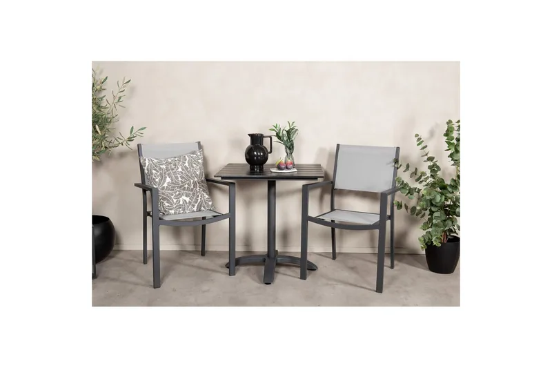 Matgrupp Colorado Cafébord 70x70 cm Svart med 2st Copacabana Stolar - Utemöbler - Balkong - Balkongmöbler - Balkonggrupp & balkongset