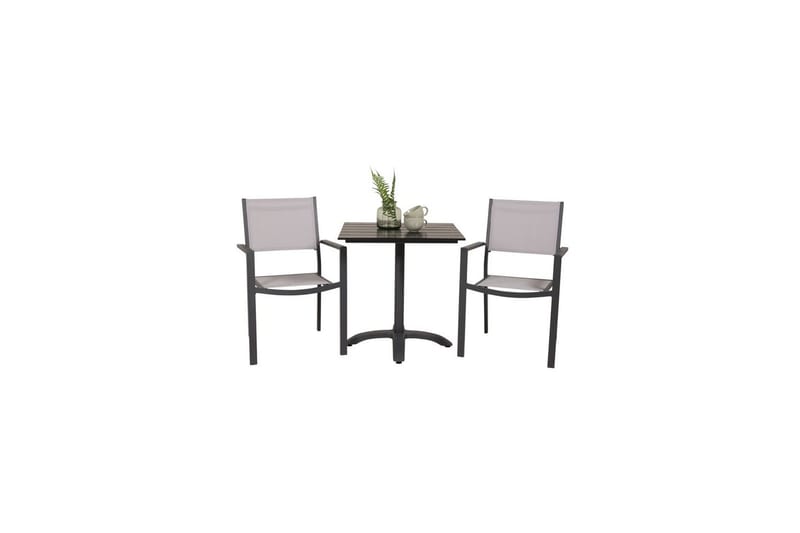 Matgrupp Colorado Cafébord 70x70 cm Svart med 2st Copacabana Stolar - Utemöbler - Balkong - Balkongmöbler - Balkonggrupp & balkongset