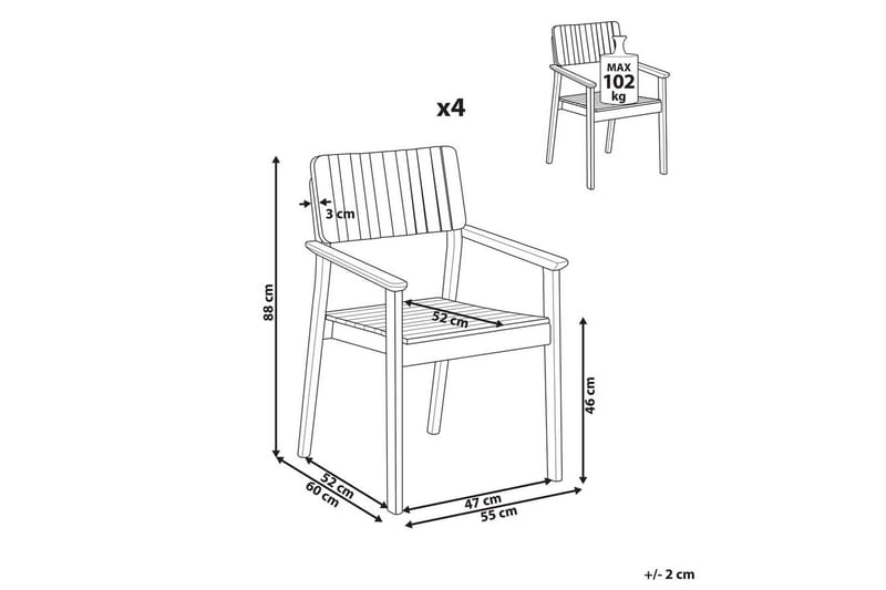 Matstol Agello set om 4 - Utemöbler - Balkong - Balkongmöbler - Balkongstol