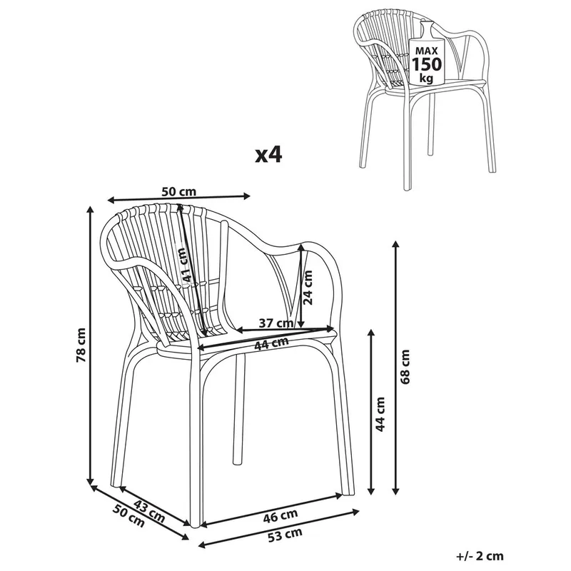 Matstol Andora 4-pack - Utemöbler - Balkong - Balkongmöbler - Balkongstol