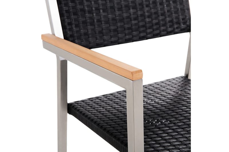 Matstol Grosseto set om 6 Svart/Silver - Svart/Silver - Utemöbler - Balkong - Balkongmöbler - Balkongstol