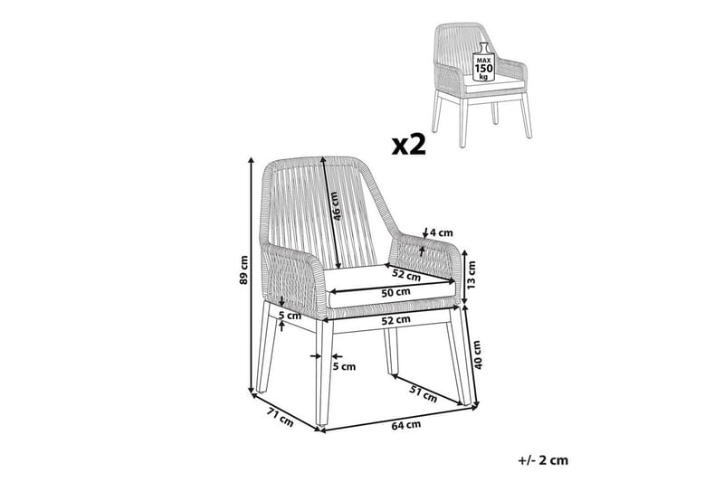 Matstol Olbia set om 2 - Utemöbler - Balkong - Balkongmöbler - Balkongstol