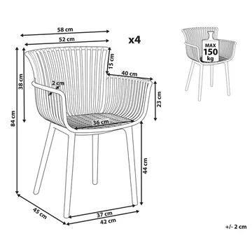 Matstol Pesaro 4-pack - Utemöbler - Balkong - Balkongmöbler - Balkongstol