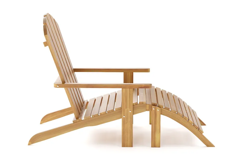 Menorca Karmstol - Solstol i trä Utomhus - Teak / Natur - Utemöbler - Loungemöbler - Loungestol utomhus