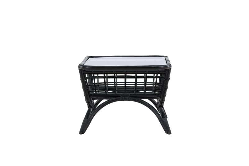 Moana Soffbord och Matbord Utomhus 95,5 cm Glas Rotting - Svart - Utemöbler - Balkong - Balkongmöbler - Balkongbord