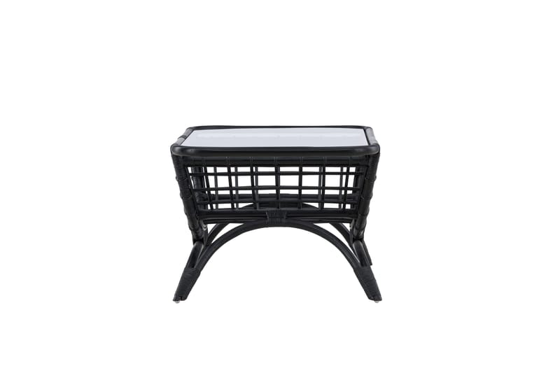 Moana Soffbord och Matbord Utomhus 95,5 cm Glas Rotting - Svart - Utemöbler - Balkong - Balkongmöbler - Balkongbord