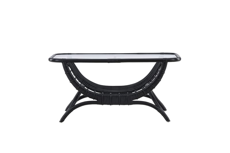 Moana Soffbord och Matbord Utomhus 95,5 cm Glas Rotting - Svart - Utemöbler - Balkong - Balkongmöbler - Balkongbord
