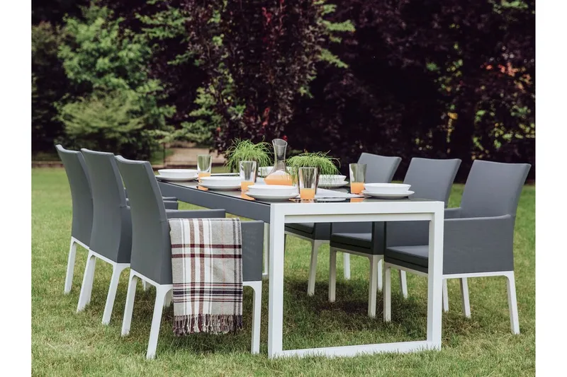 Monteroni Karmstol Utomhus - Grå/Vit - Utemöbler - Balkong - Balkongmöbler - Balkongstol