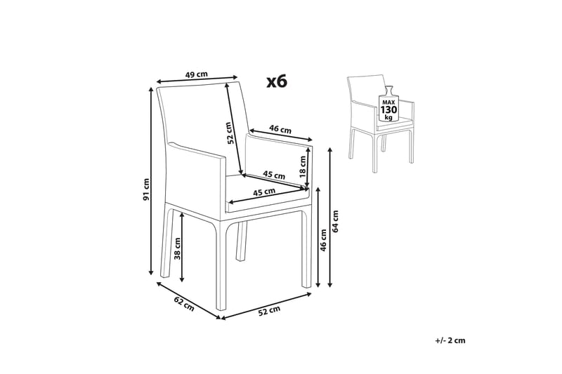 Monteroni Karmstol Utomhus - Grå/Vit - Utemöbler - Balkong - Balkongmöbler - Balkongstol