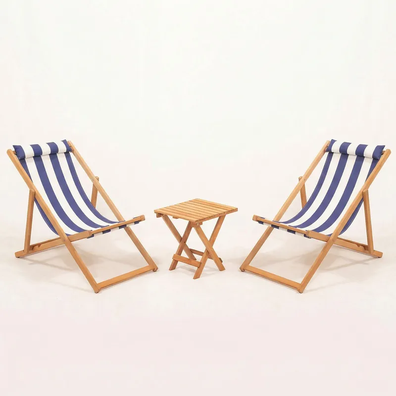 Netira Loungeset med bord utomhus - Blå och vit - Utemöbler - Balkong - Balkongmöbler - Balkonggrupp & balkongset