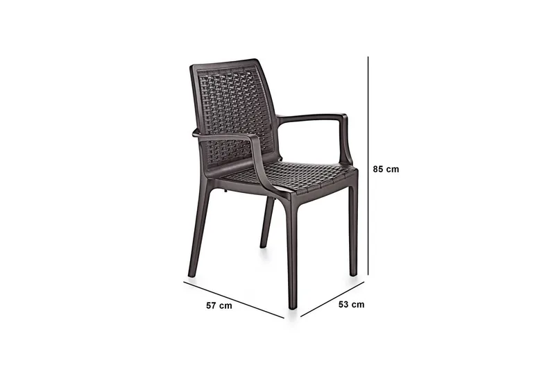 Omber Karmstol Utomhus - Mörkbrun - Utemöbler - Balkong - Balkongmöbler - Balkongstol