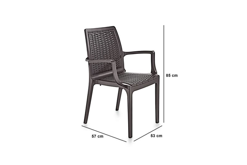 Omber Karmstol Utomhus - Mörkbrun - Utemöbler - Balkong - Balkongmöbler - Balkongstol