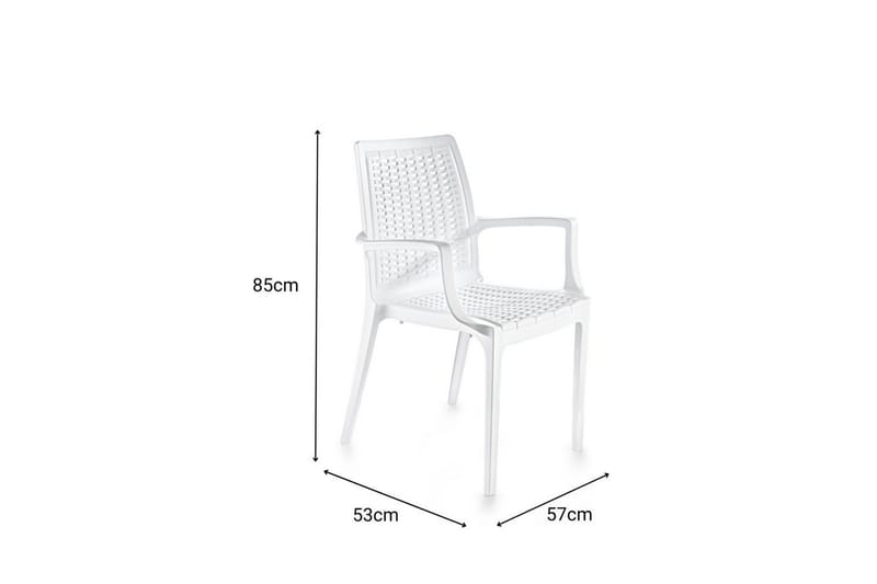 Omber Karmstol Utomhus - Vit - Utemöbler - Balkong - Balkongmöbler - Balkongstol