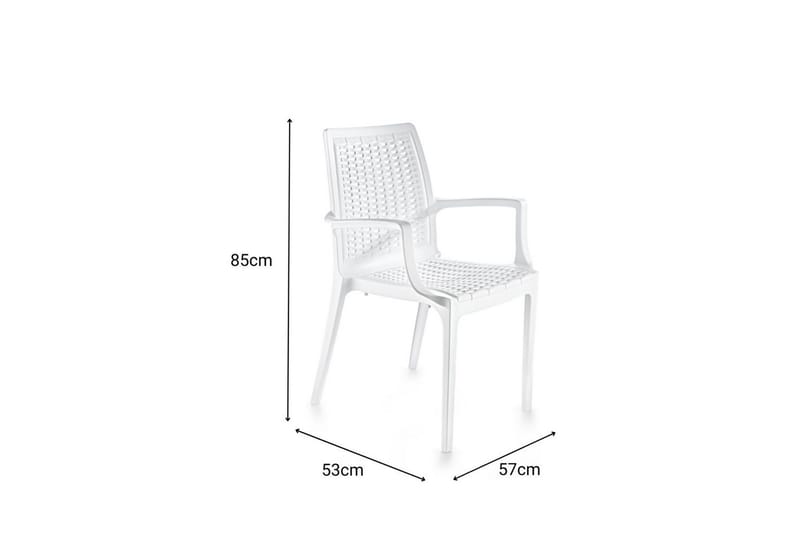Omber Karmstol Utomhus - Vit - Utemöbler - Balkong - Balkongmöbler - Balkongstol