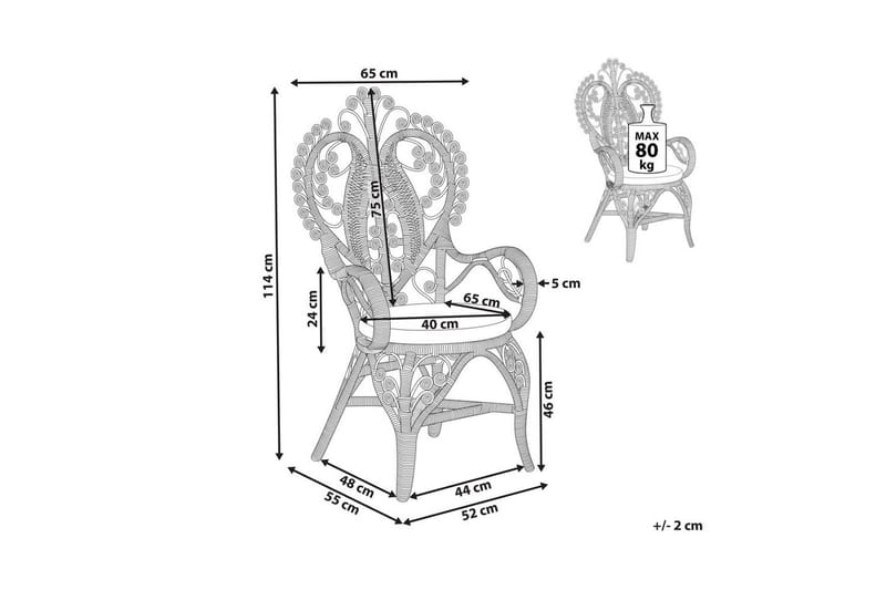 Påfågelstol Carrara - Utemöbler - Balkong - Balkongmöbler - Balkongstol