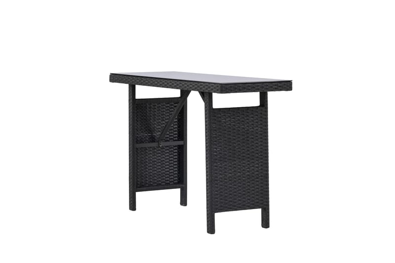 Padova Hopfällbart Sidobord och Avlastningsbord Utomhus 120 cm Glas - Svart - Utemöbler - Balkong - Balkongmöbler - Balkongbord