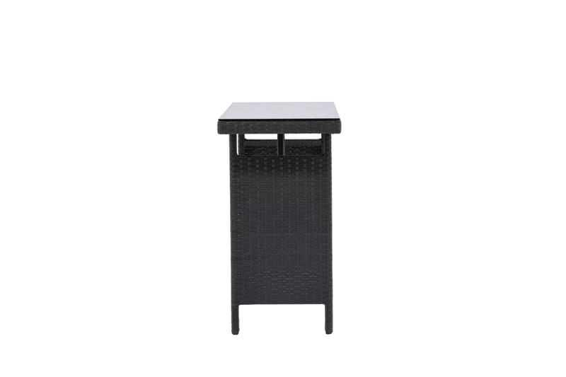 Padova Hopfällbart Sidobord och Avlastningsbord Utomhus 120 cm Glas - Svart - Utemöbler - Balkong - Balkongmöbler - Balkongbord