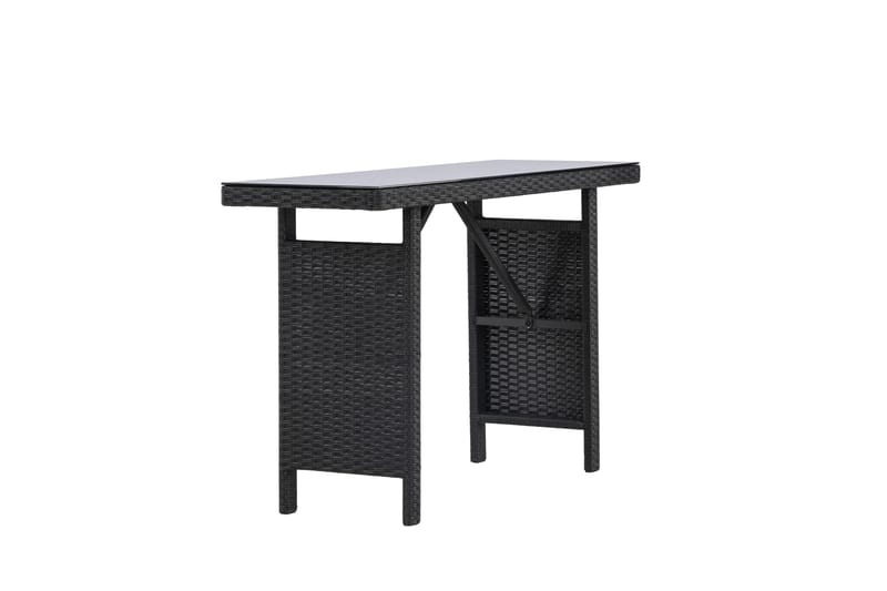 Padova Hopfällbart Sidobord och Avlastningsbord Utomhus 120 cm Glas - Svart - Utemöbler - Balkong - Balkongmöbler - Balkongbord