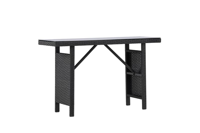 Padova Hopfällbart Sidobord och Avlastningsbord Utomhus 120 cm Glas - Svart - Utemöbler - Balkong - Balkongmöbler - Balkongbord