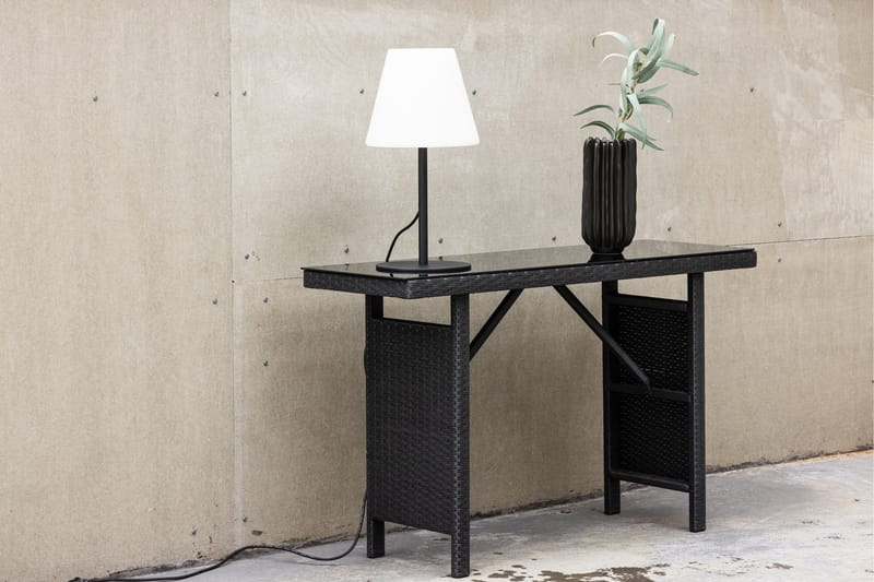 Padova Hopfällbart Sidobord och Avlastningsbord Utomhus 120 cm Glas - Svart - Utemöbler - Balkong - Balkongmöbler - Balkongbord