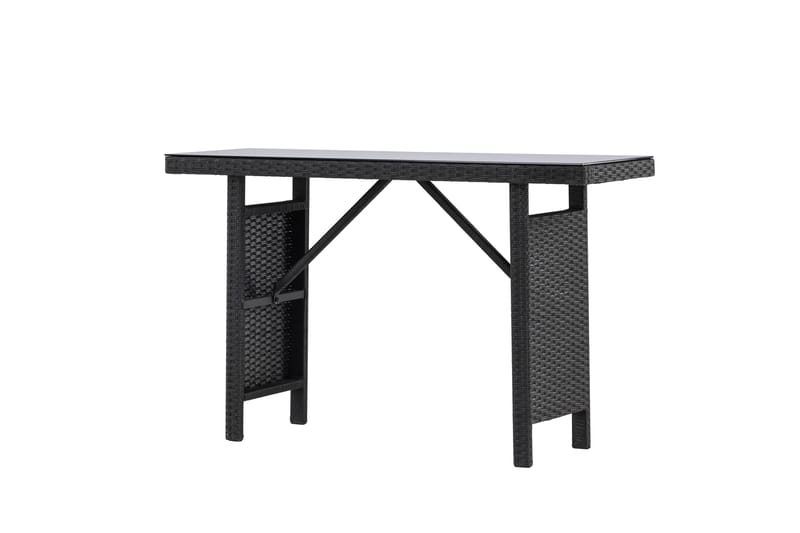 Padova Hopfällbart Sidobord och Avlastningsbord Utomhus 120 cm Glas - Svart - Utemöbler - Balkong - Balkongmöbler - Balkongbord