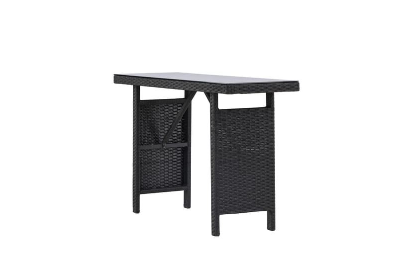 Padova Hopfällbart Sidobord och Avlastningsbord Utomhus 120 cm Glas - Svart - Utemöbler - Balkong - Balkongmöbler - Balkongbord
