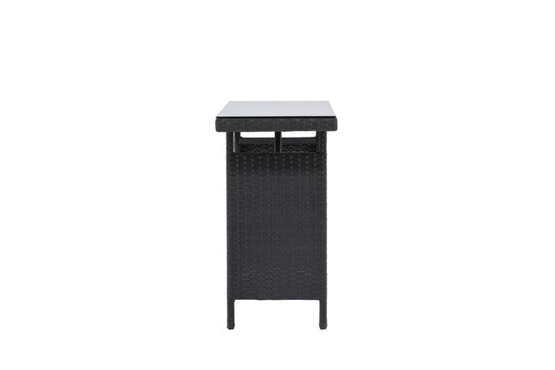 Padova Hopfällbart Sidobord och Avlastningsbord Utomhus 120 cm Glas - Svart - Utemöbler - Balkong - Balkongmöbler - Balkongbord