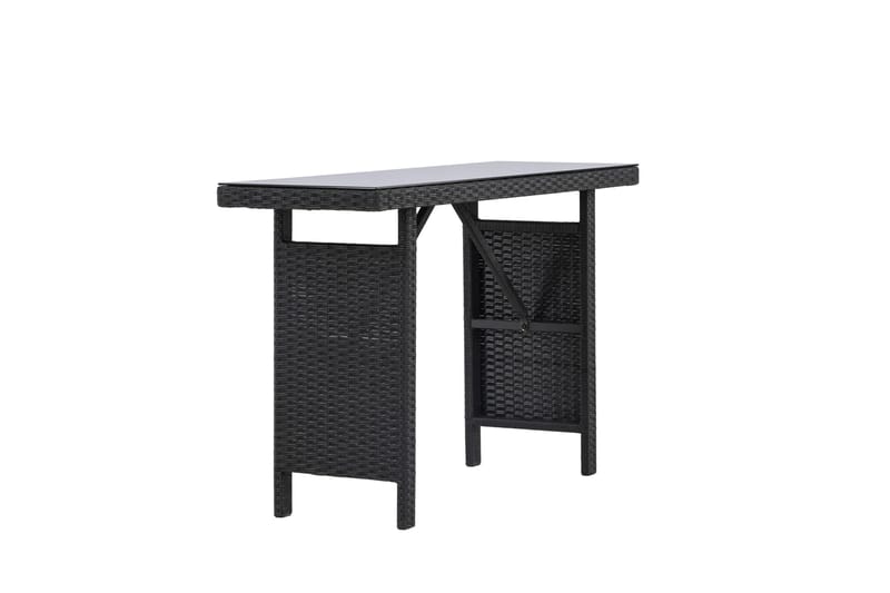 Padova Hopfällbart Sidobord och Avlastningsbord Utomhus 120 cm Glas - Svart - Utemöbler - Balkong - Balkongmöbler - Balkongbord
