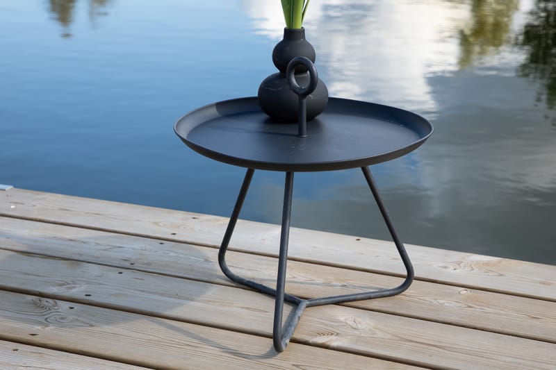 Pamplona Litet Sidobord och BlomUtebord Utomhus 40 cm - Svart - Utemöbler - Balkong - Balkongmöbler - Balkongbord