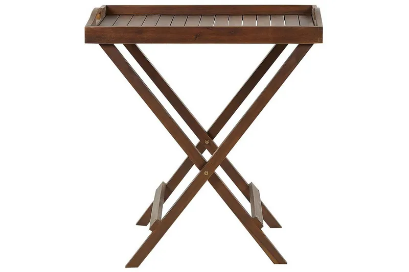 Paolo Hopfällbart Sidobord BrickUtebord och Avlastningsbord Utomhus 68 cm Trä - Mörkbrun - Utemöbler - Balkong - Balkongmöbler - Balkongbord