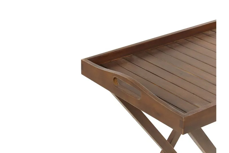 Paolo Hopfällbart Sidobord BrickUtebord och Avlastningsbord Utomhus 68 cm Trä - Mörkbrun - Utemöbler - Balkong - Balkongmöbler - Balkongbord