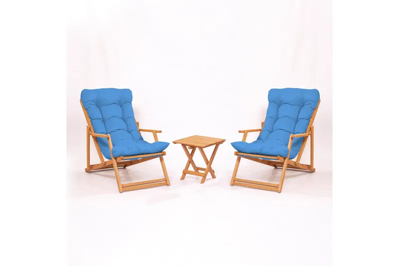 Parvez Balkonggrupp 2-sits - Blå - Utemöbler - Balkong - Balkongmöbler - Balkonggrupp & balkongset