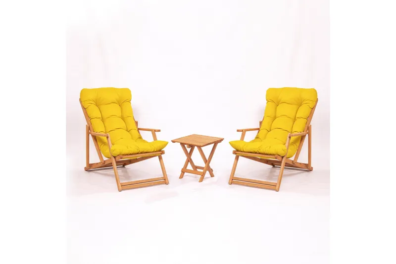 Parvez Balkonggrupp 2-sits - Gul - Utemöbler - Balkong - Balkongmöbler - Balkonggrupp & balkongset