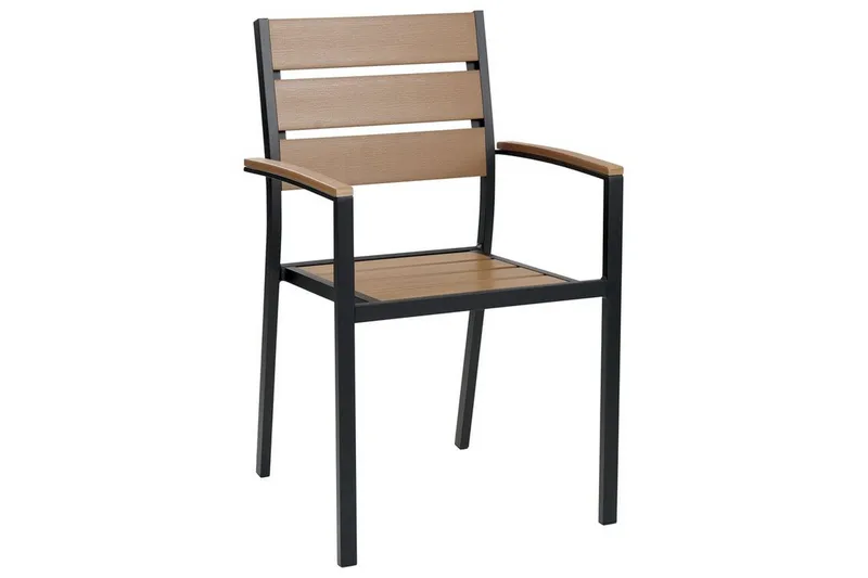 Pereta Karmstol Utomhus, Ljusbrun/Svart