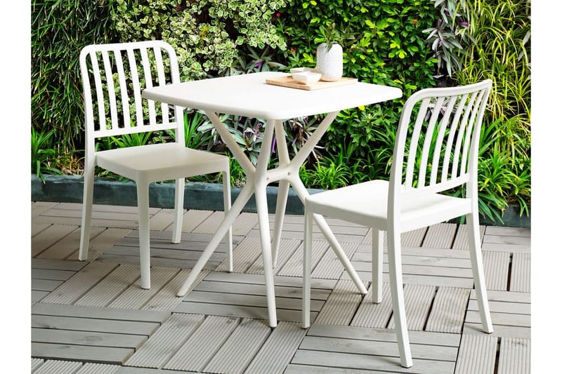 Pesaro Cafébord och Bistrobord Utomhus 70 cm Plast - Vit - Utemöbler - Balkong - Balkongmöbler - Balkongbord
