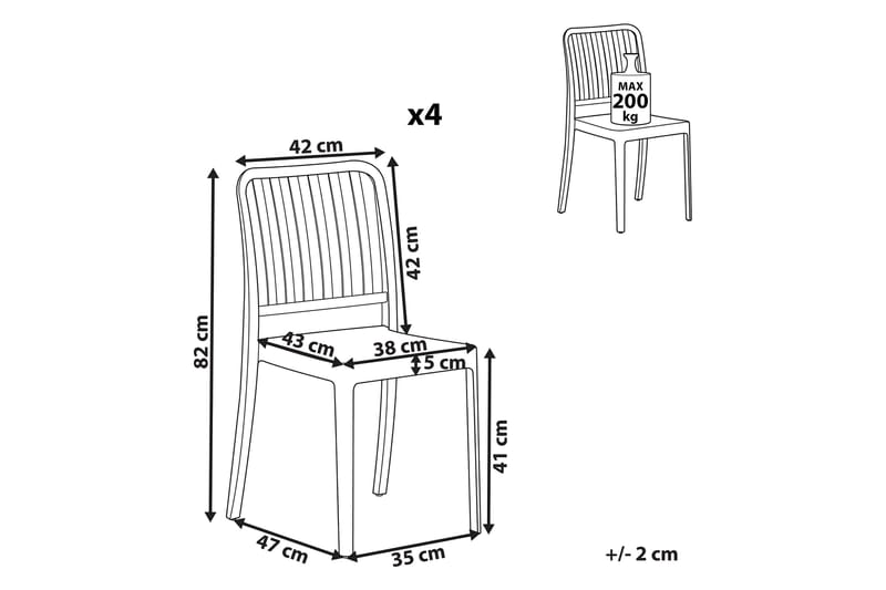 Pesaro Matstol Utomhus - Vit - Utemöbler - Balkong - Balkongmöbler - Balkongstol