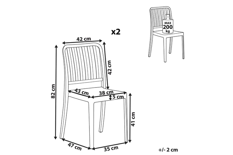 Pesaro Matstol Utomhus - Vit - Utemöbler - Balkong - Balkongmöbler - Balkongstol