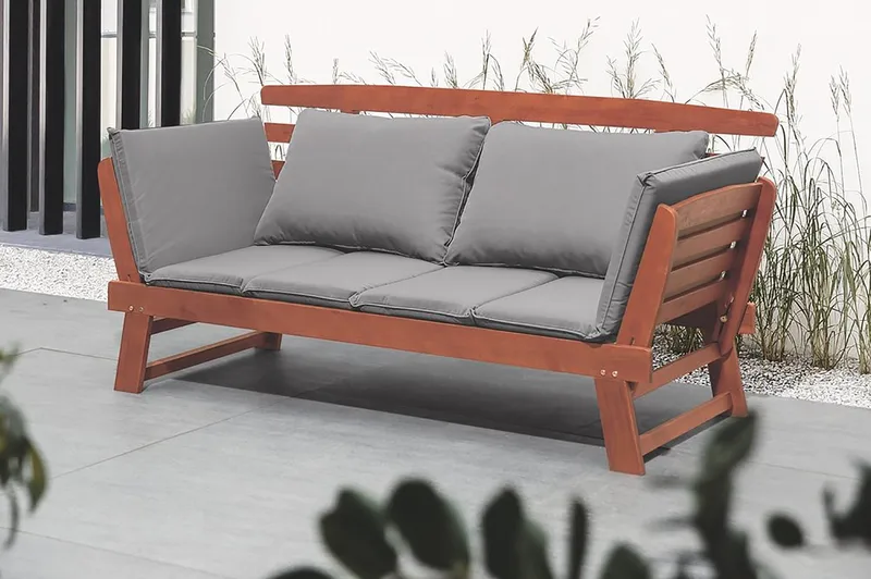 Portici Trädgårdssoffa 210 cm - Trä/Natur - Utemöbler - Balkong - Balkongmöbler - Soffa balkong