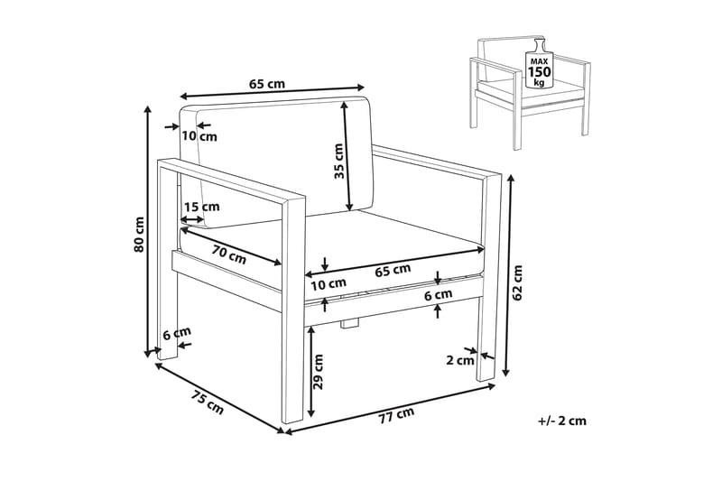 Racale Karmstol Utomhus - Mörkgrå - Utemöbler - Balkong - Balkongmöbler - Balkongstol