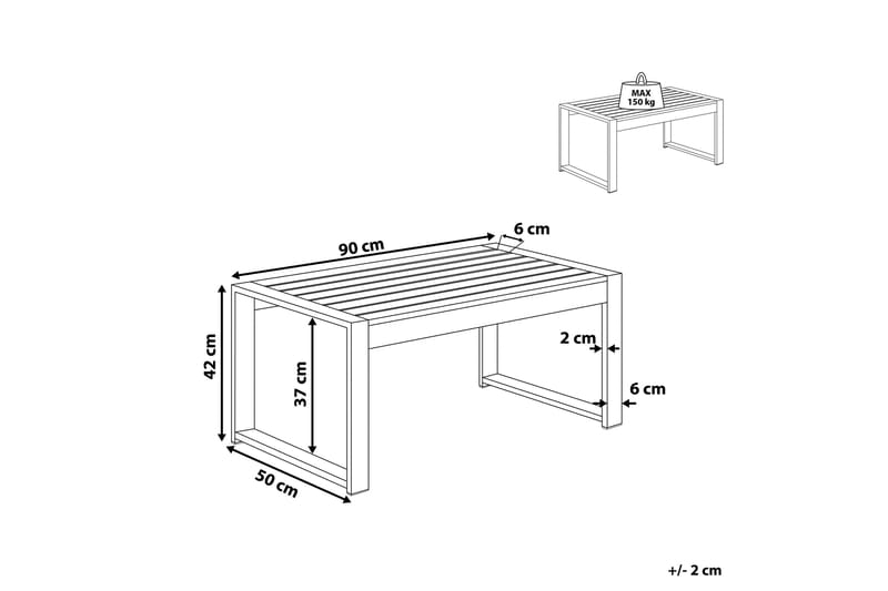 Racale Sidobord och Soffbord Utomhus 90 cm Metall - Ljusgrå - Utemöbler - Balkong - Balkongmöbler - Balkongbord