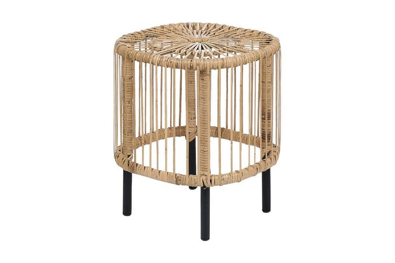 Rimouski Sidobord och Avlastningsbord Utomhus 40 cm Konstrotting - Beige/Svart - Utemöbler - Balkong - Balkongmöbler - Balkongbord