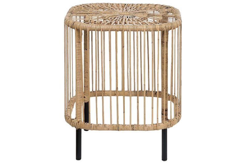 Rimouski Sidobord och Avlastningsbord Utomhus 40 cm Konstrotting - Beige/Svart - Utemöbler - Balkong - Balkongmöbler - Balkongbord