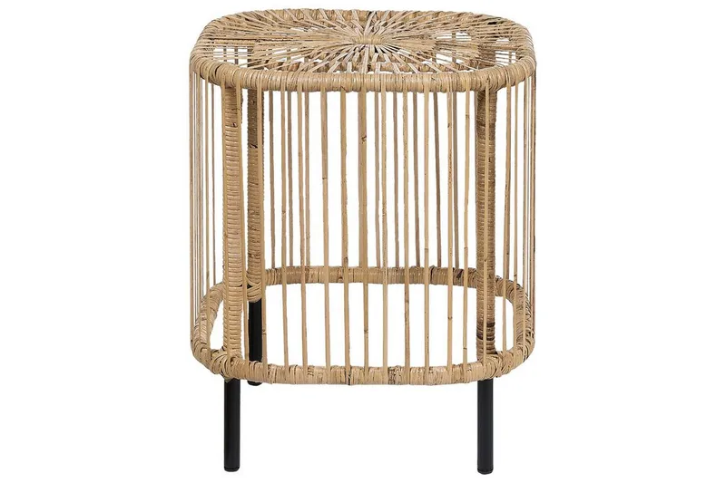 Rimouski Sidobord och Avlastningsbord Utomhus 40 cm Konstrotting - Beige/Svart - Utemöbler - Balkong - Balkongmöbler - Balkongbord