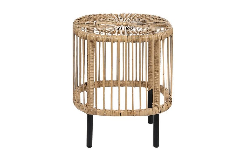 Rimouski Sidobord och Avlastningsbord Utomhus 40 cm Konstrotting - Beige/Svart - Utemöbler - Balkong - Balkongmöbler - Balkongbord