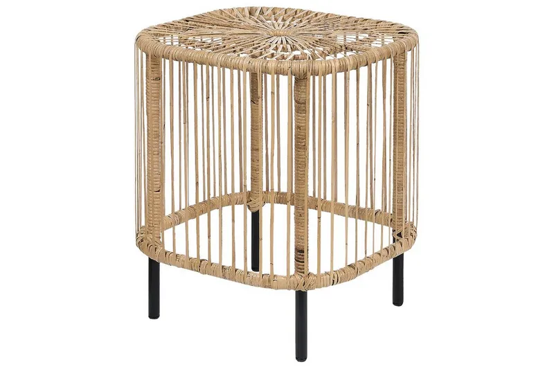 Rimouski Sidobord och Avlastningsbord Utomhus 40 cm Konstrotting - Beige/Svart - Utemöbler - Balkong - Balkongmöbler - Balkongbord