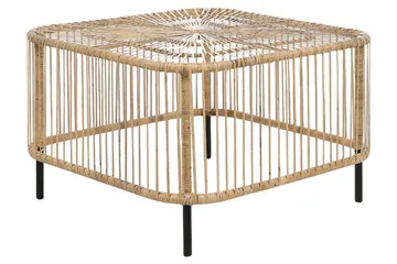 Rimouski Sidobord och Soffbord Utomhus 67 cm Trä Konstrotting - Natural/Svart - Utemöbler - Balkong - Balkongmöbler - Balkongbord