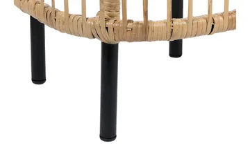 Rimouski Sidobord och Soffbord Utomhus 67 cm Trä Konstrotting - Natural/Svart - Utemöbler - Balkong - Balkongmöbler - Balkongbord