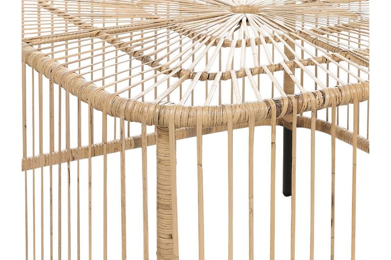 Rimouski Sidobord och Soffbord Utomhus 67 cm Trä Konstrotting - Natural/Svart - Utemöbler - Balkong - Balkongmöbler - Balkongbord